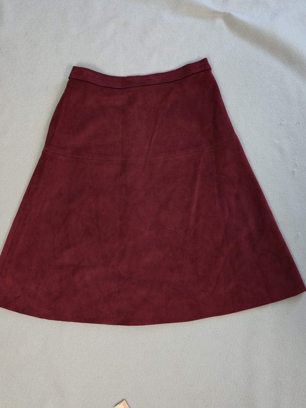 Lucy Paris Burgundy Faux Suede A-Line Skirt Size L